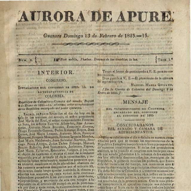 Aurora de Apure - 13 Febrero 1825 N°6