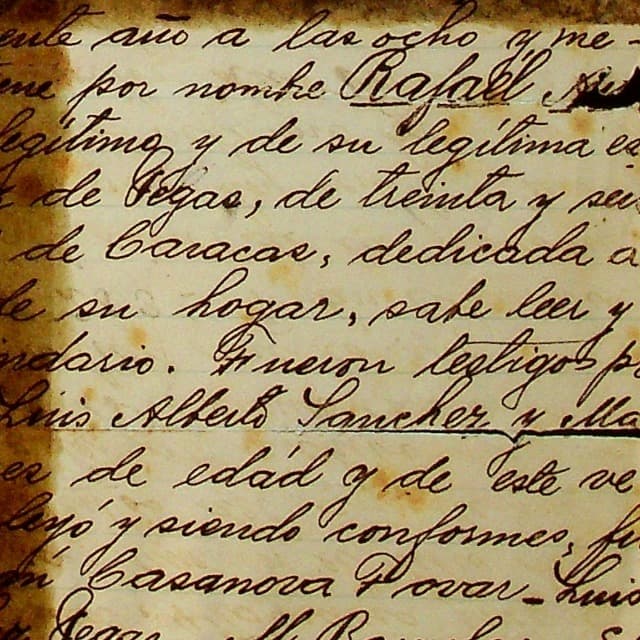 Archivo Rafael Vegas - Acta de nacimiento