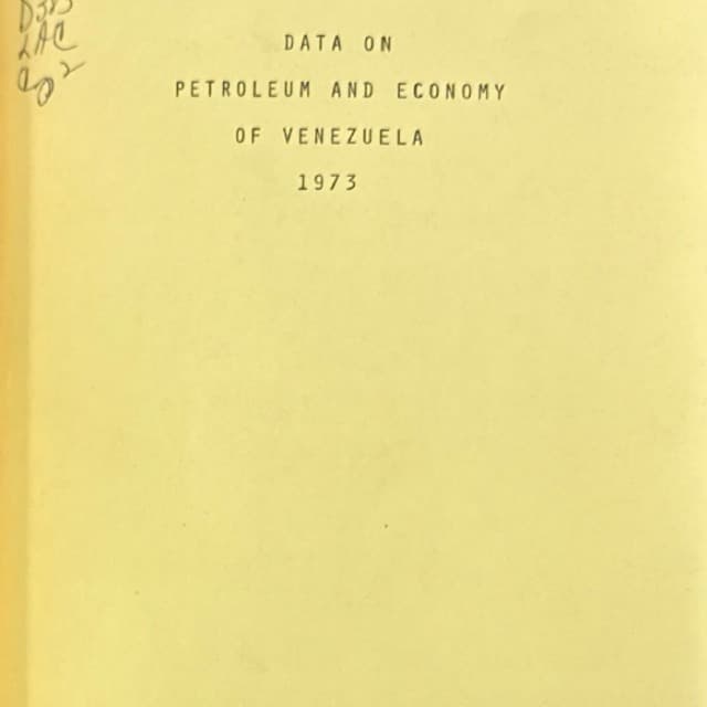 Data on Petroleum and Economy of Venezuela 1973