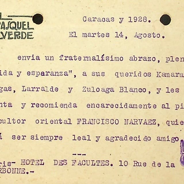 Archivo Rafael Vegas - 1928 Archivo Rafael Vegas - 1928