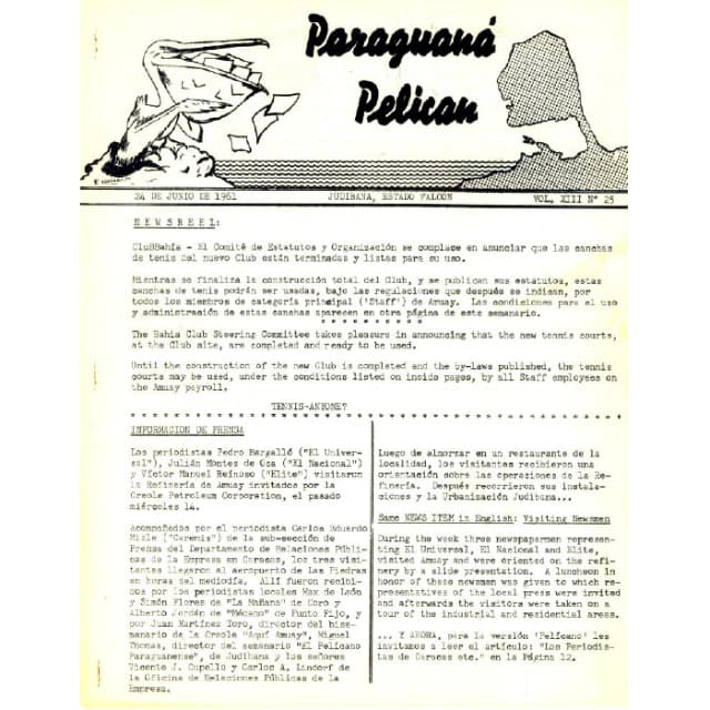 Pelicano de Paraguana - 24 Jun 1961 Pelicano de Paraguana - 24 Jun 1961